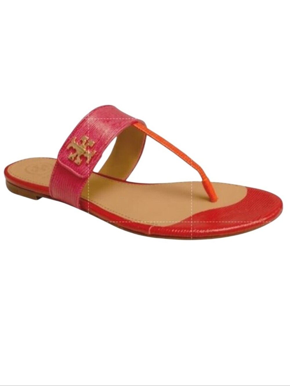 Tory Burch Pink & Orange Logo Thong Sandal